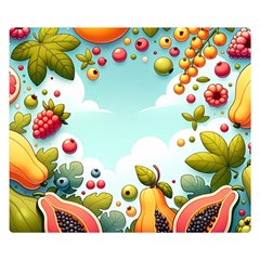 Fruits Sweet Papaya Orange Pattern Premium Plush Fleece Blanket (small) by Ravend