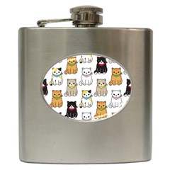 Cat Kitten Seamless Pattern Hip Flask (6 Oz) by Grandong