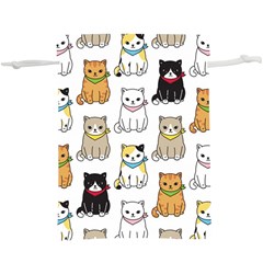 Cat Kitten Seamless Pattern Lightweight Drawstring Pouch (xl) by Grandong