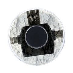 Damask, Desenho, Flowers, Gris On-the-go Memory Card Reader