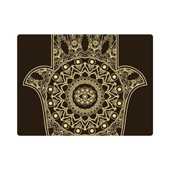 Hamsa Hand Drawn Symbol With Flower Decorative Pattern Premium Plush Fleece Blanket (mini) by Hannah976