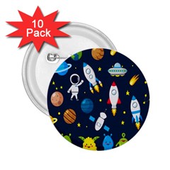 Big Set Cute Astronauts Space Planets Stars Aliens Rockets Ufo Constellations Satellite Moon Rover V 2 25  Buttons (10 Pack)  by Hannah976