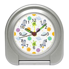 Seamless Pattern Cartoon Space Planets Isolated White Background Travel Alarm Clock by Hannah976