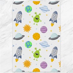 Seamless Pattern Cartoon Space Planets Isolated White Background Canvas 12  X 18  by Hannah976