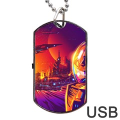 Far Future Human Colonization Dog Tag Usb Flash (two Sides)