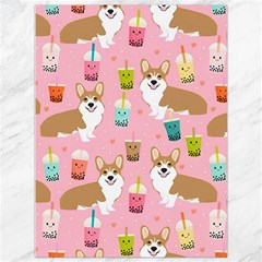 Corgi Bubble Boba Tea Pink Pattern Canvas 36  X 48  by Cendanart