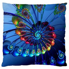 Top Peacock Feathers Large Cushion Case (two Sides) by Ket1n9