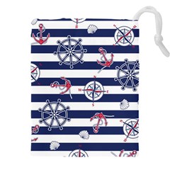 Seamless Marine Pattern Drawstring Pouch (4xl) by Ket1n9