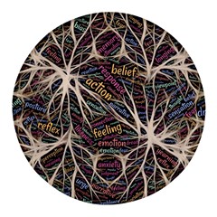 Mental Human Experience Mindset Pattern Round Glass Fridge Magnet (4 Pack) by Paksenen