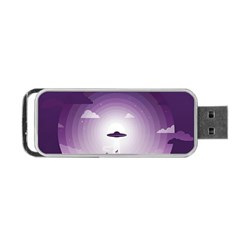 Ufo Illustration Style Minimalism Silhouette Portable Usb Flash (two Sides) by Cendanart