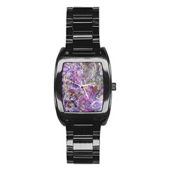 Abstract Pebbles Stainless Steel Barrel Watch by kaleidomarblingart