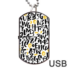 Letters Pattern Dog Tag Usb Flash (two Sides)
