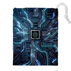 Circuit Board Motherboard Drawstring Pouch (4xl) by Cemarart