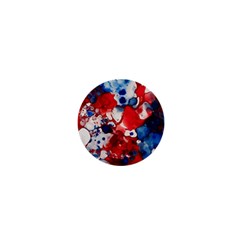Red White And Blue Alcohol Ink France Patriotic Flag Colors Alcohol Ink  1  Mini Buttons by PodArtist