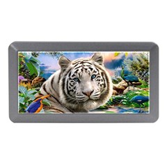 White Tiger Peacock Animal Fantasy Water Summer Memory Card Reader (mini) by Cemarart