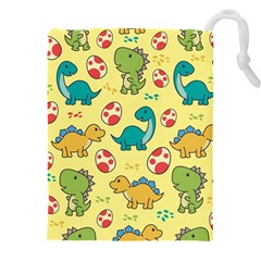 Seamless Pattern With Cute Dinosaurs Character Drawstring Pouch (4xl) by Ndabl3x
