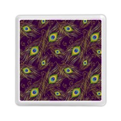 Feathers, Peacock, Patterns, Colorful Memory Card Reader (square)