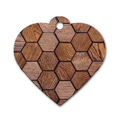 Wooden Triangles Texture, Wooden ,texture, Wooden Dog Tag Heart (one Side)
