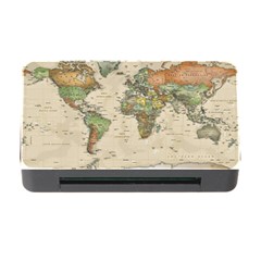 Vintage World Map Aesthetic Memory Card Reader With Cf by Cemarart