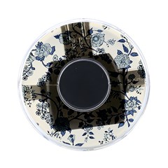 Blue Vintage Background, Blue Roses Patterns On-the-go Memory Card Reader