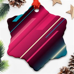 Pink-blue Retro Background, Retro Backgrounds, Lines Snowflake Ornament (two Sides)