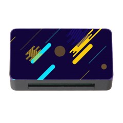 Blue Background Geometric Abstrac Memory Card Reader With Cf
