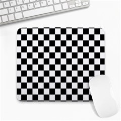 Black White Checker Pattern Checkerboard Large Mousepad by Grandong