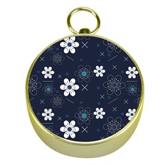 Flowers Pattern , Pattern, Flowers, Texture Gold Compasses