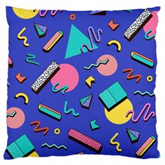 Geometric Shapes Material Design, Lollipop, Lines Large Premium Plush Fleece Cushion Case (two Sides)