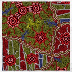 Authentic Aboriginal Art - Connections Canvas 12  X 12  by hogartharts