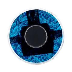Blue Floral Pattern Texture, Floral Ornaments Texture On-the-go Memory Card Reader
