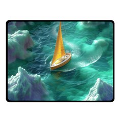 Moon Moonlit Forest Fantasy Midnight Two Sides Fleece Blanket (small) by Cemarart