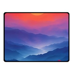 Valley Night Mountains Fleece Blanket (small) by Cemarart