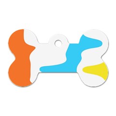 Warp Lines Colorful Multicolor Dog Tag Bone (two Sides) by Cemarart