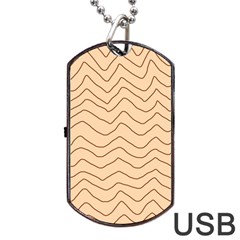 Background Wavy Zig Zag Lines Dog Tag Usb Flash (one Side) by Cemarart