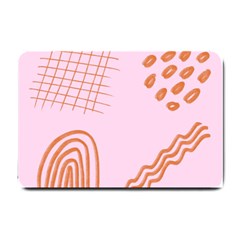 Elements Scribbles Wiggly Lines Retro Vintage Small Doormat by Cemarart