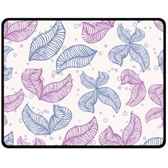 Leaves Line Art Background Two Sides Fleece Blanket (medium)