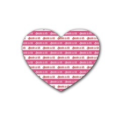 Breathe In Life, Breathe Out Love Text Motif Pattern Rubber Coaster (heart) by dflcprintsclothing