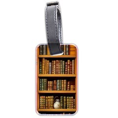 Room Interior Library Books Bookshelves Reading Literature Study Fiction Old Manor Book Nook Reading Luggage Tag (two Sides) by Grandong