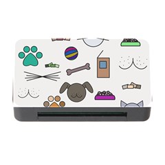 Cat Dog Pet Doodle Cartoon Sketch Cute Kitten Kitty Animal Drawing Pattern Memory Card Reader With Cf by Bedest