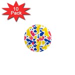 Colored Blots Painting Abstract Art Expression Creation Color Palette Paints Smears Experiments Mode 1  Mini Magnet (10 pack)  Front