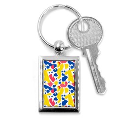 Colored Blots Painting Abstract Art Expression Creation Color Palette Paints Smears Experiments Mode Key Chain (rectangle)