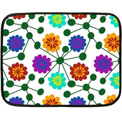Bloom Plant Flowering Pattern Fleece Blanket (mini) by Maspions