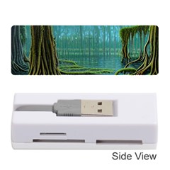 Boat Canoe Swamp Bayou Roots Moss Log Nature Scene Landscape Water Lake Setting Abandoned Rowboat Fi Memory Card Reader (stick) by Posterlux
