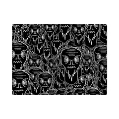 Old Man Monster Motif Black And White Creepy Pattern Premium Plush Fleece Blanket (mini) by dflcprintsclothing