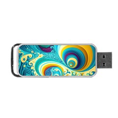Abstract Waves Ocean Sea Whimsical Portable Usb Flash (two Sides) by Maspions