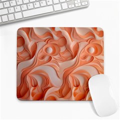 Peach Fuzz Elegant Print Abstract Design Large Mousepad by dflcprintsclothing