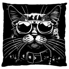 Schwarz Katze Punk Standard Premium Plush Fleece Cushion Case (two Sides) by 2607694c