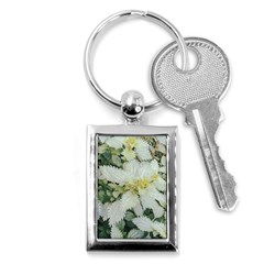 Enchanting Foliage Sharp Edged Leaves In Pale Yellow And Silver Bk Key Chain (rectangle) by dflcprintsclothing