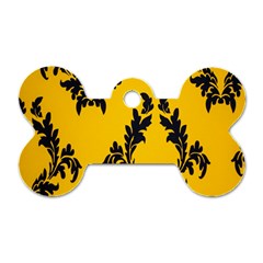 Yellow Regal Filagree Pattern Dog Tag Bone (one Side)